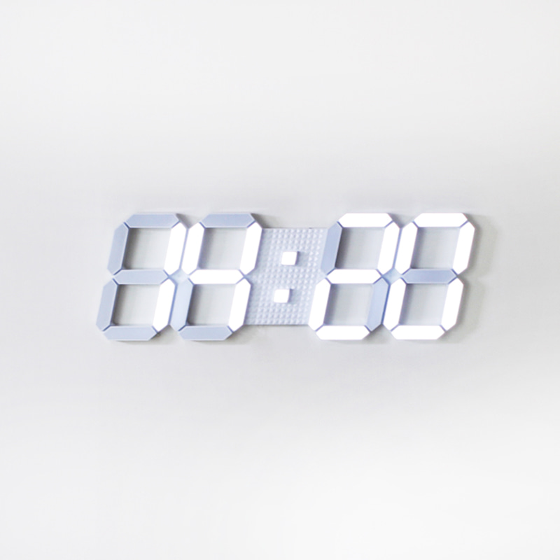 LED 3D Tiranis Clock-white