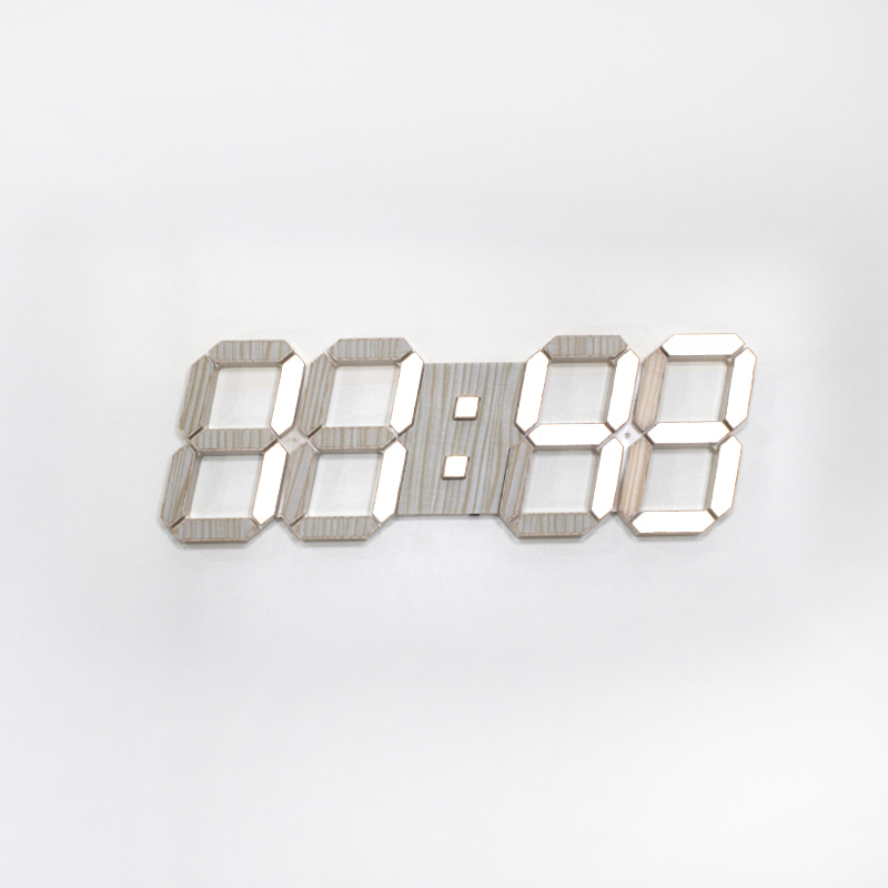 LED 3D Tiranis Clock-wood